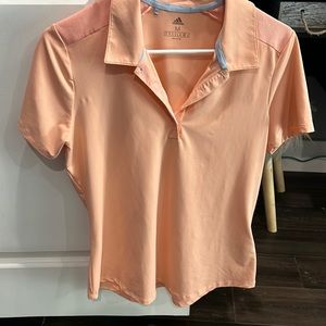 Adidas golf shirt, peach color.